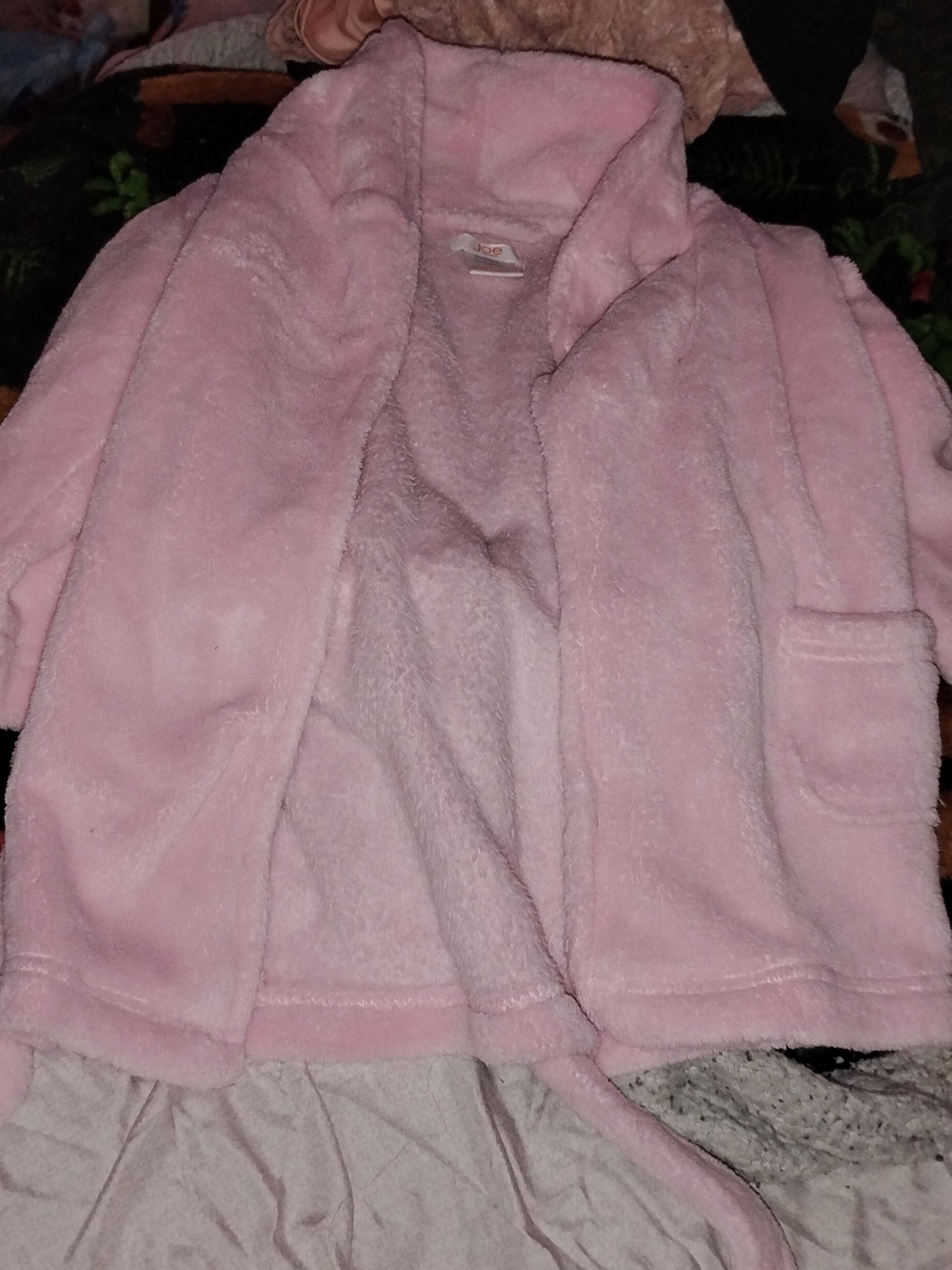 Joe Fresh Girls' Toddler Plush Light Pink Housecoat with Pockets